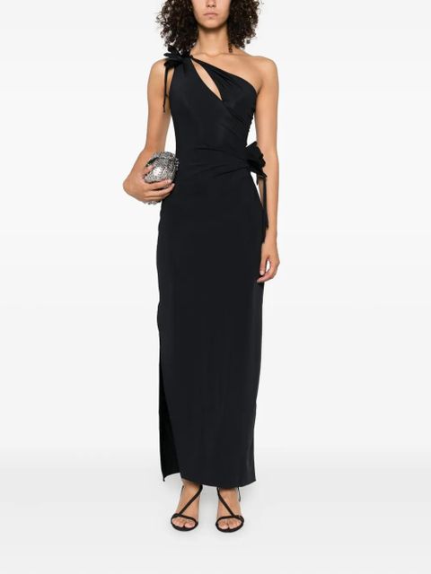 Coperni one-shoulder flower-embellished maxi dress - Black - zdjęcie produktu nr 2