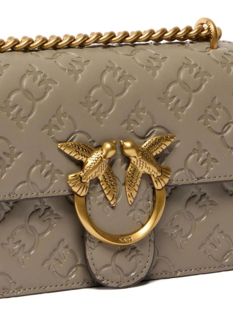 PINKO mini Love Bag embossed cross body bag - Brown