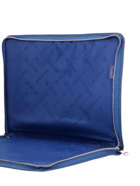 Longchamp leather zip-around tech case - Blue