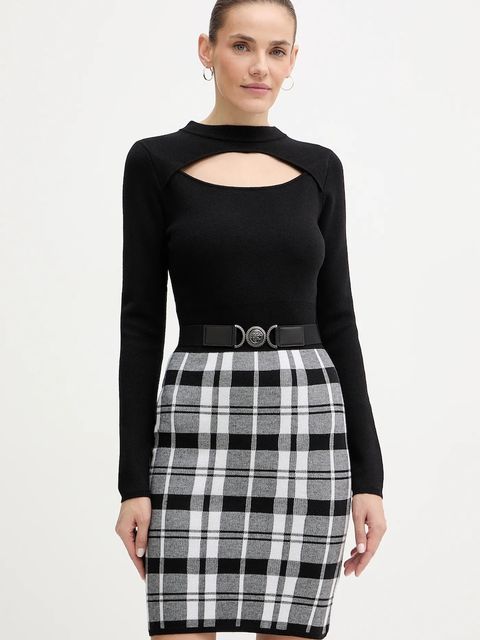 Guess sukienka z domieszką wełny CORALINE kolor czarny mini dopasowana W5BK44 Z3JD2 - zdjęcie produktu nr 1