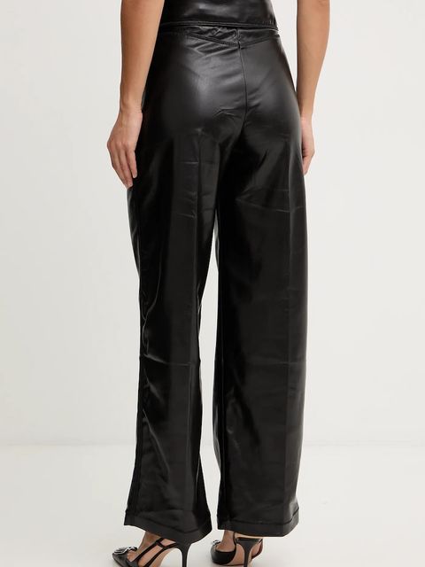 BOSS Orange spodnie damskie kolor czarny proste high waist 50547304