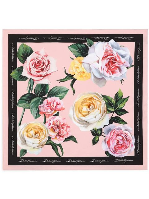 Dolce & Gabbana floral-print scarf - Pink - zdjęcie produktu nr 1