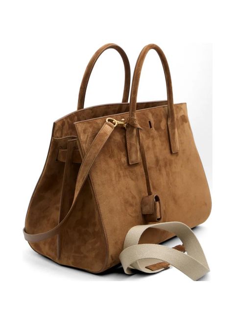 Saint Laurent small Sac de Jour suede tote bag - Brown - zdjęcie produktu nr 1