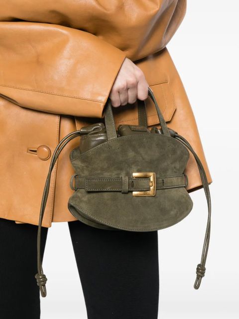 Balmain buckle suede tote bag - Green - zdjęcie produktu nr 2