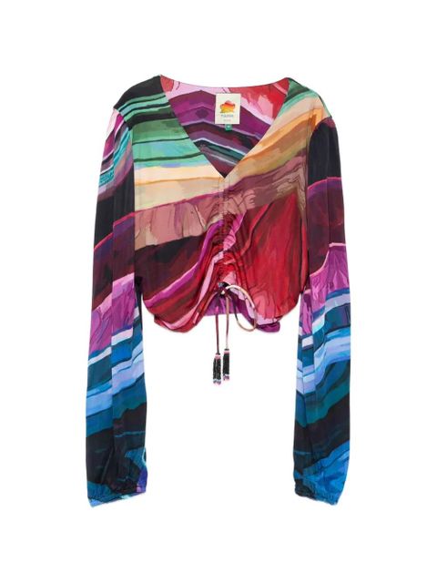 FARM Rio ruched blouse - Red - zdjęcie produktu nr 1