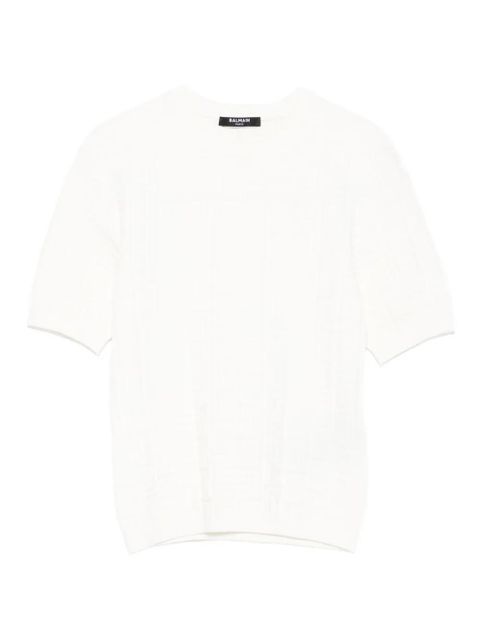 Balmain textured short-sleeve t-shirt - White - zdjęcie produktu nr 1