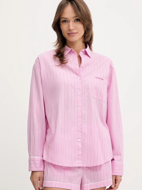 Calvin Klein Underwear piżama bawełniana damska kolor fioletowy bawełniana LV00QS7581 - zdjęcie produktu nr 1