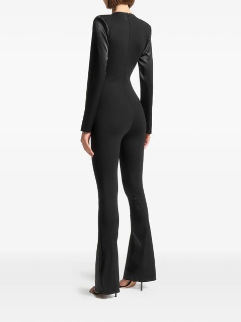 Manière De Voir cut-out satin jumpsuit - Black
