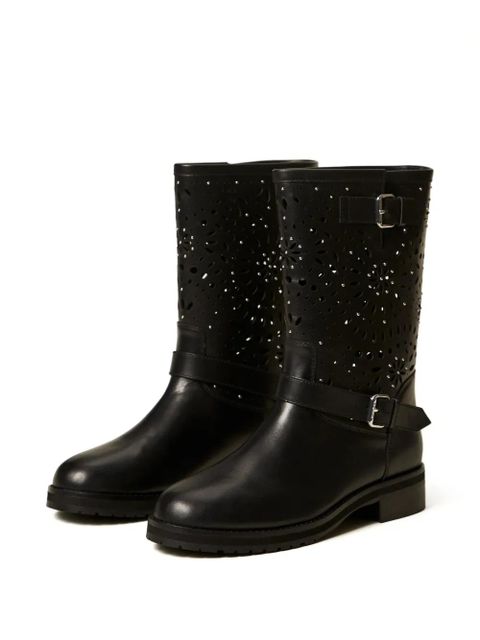 TWINSET leather biker boots - Black - zdjęcie produktu nr 2