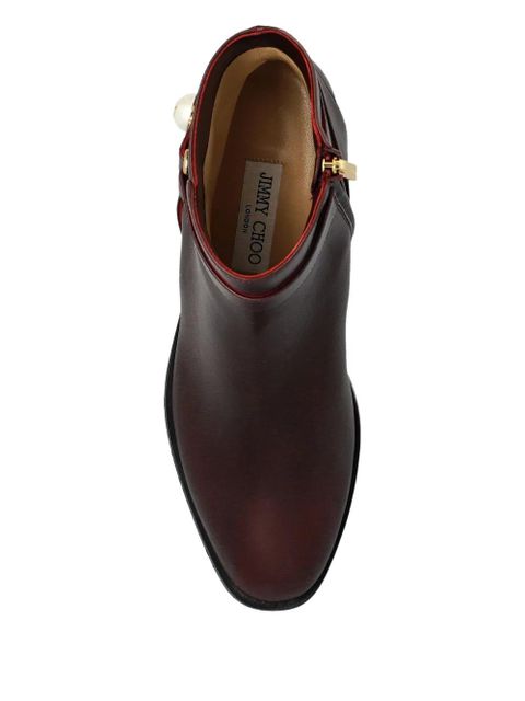 Jimmy Choo 45mm Noor ankle boots - DEEP MERLOT - zdjęcie produktu nr 2