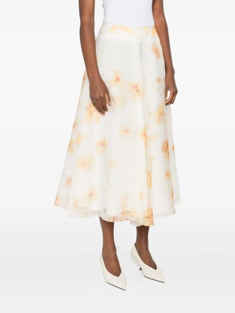 Altuzarra floral-print silk midi skirt - White - zdjęcie produktu nr 2