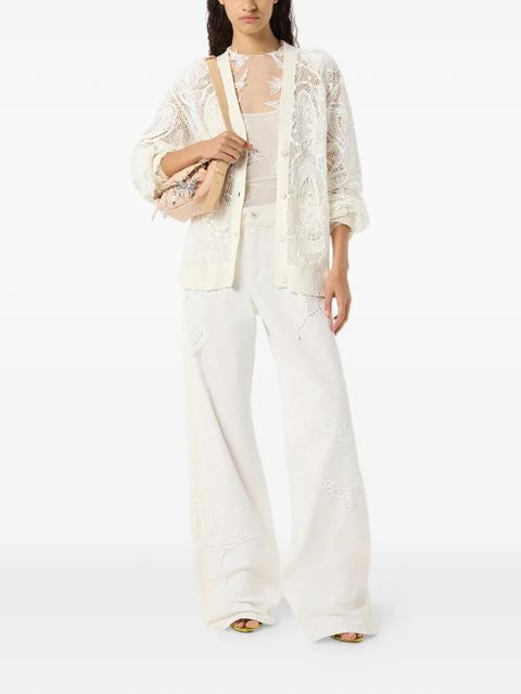 Blumarine embroidered-inserts blouse - White - zdjęcie produktu nr 2