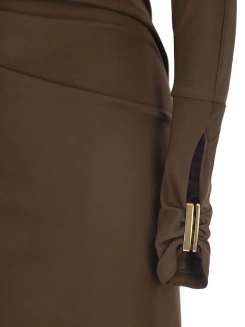 Max Mara draped-waist midi dress - Brown