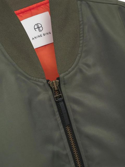 ANINE BING Leon satin bomber jacket - Green