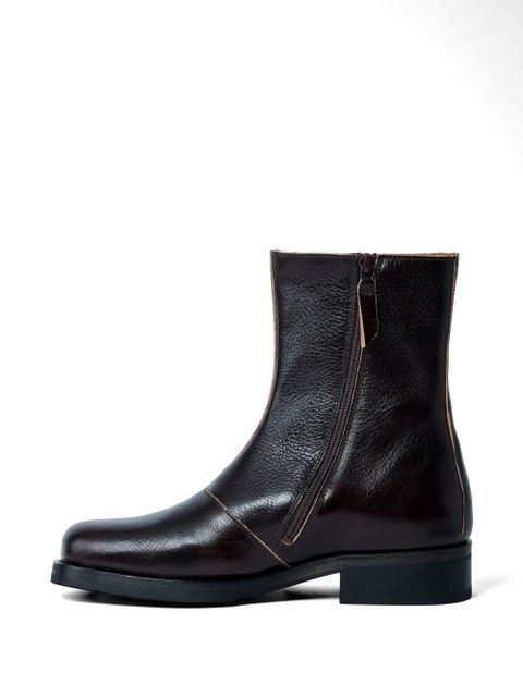 OUR LEGACY side-zip leather boots - Brown