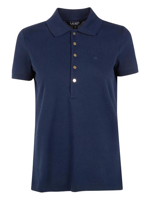 Lauren Ralph Lauren button embroidered polo top - Blue - zdjęcie produktu nr 1