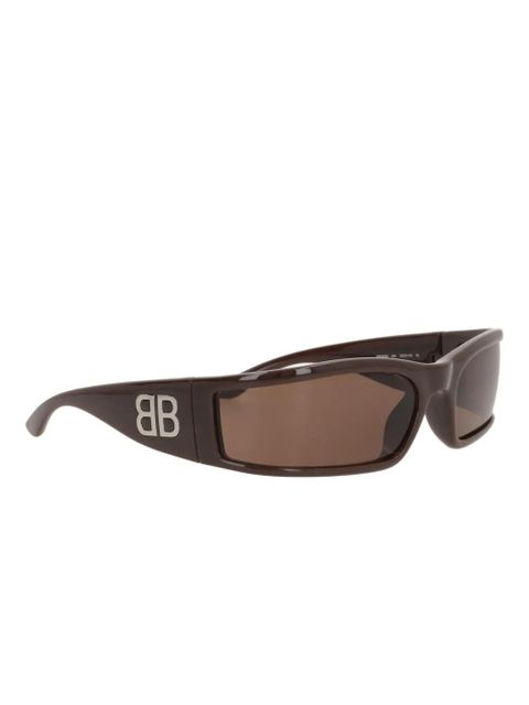 Balenciaga Eyewear BB-logo rectangle sunglasses - Brown