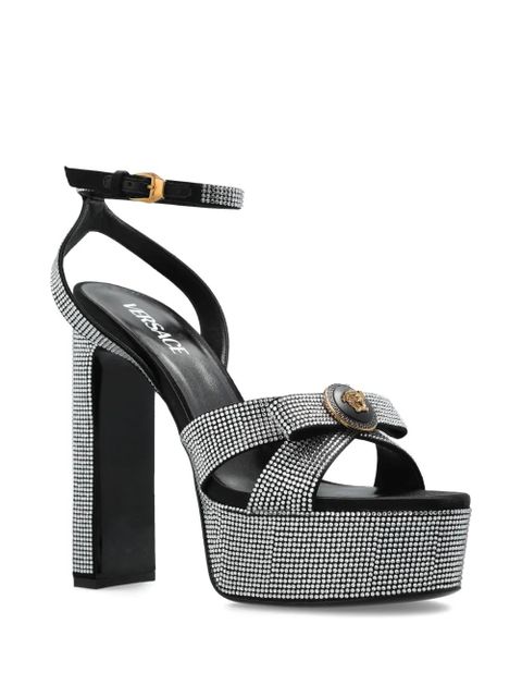 Versace 160mm crystal-embellished platform sandals - Black