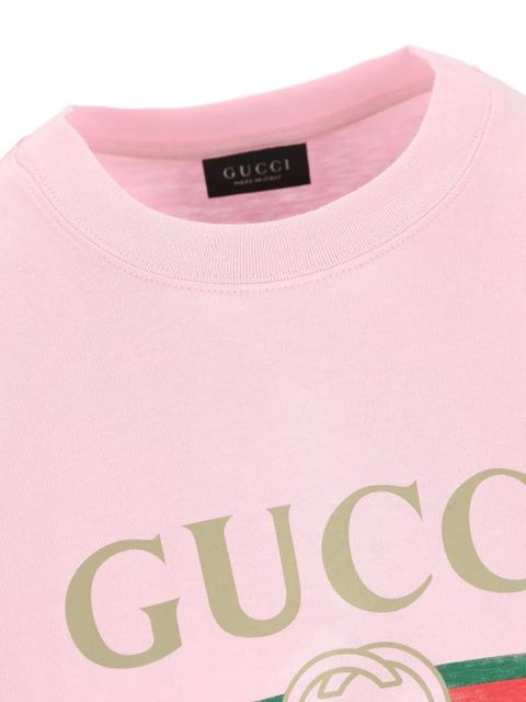 Gucci cotton jersey and silk t-shirt - Pink