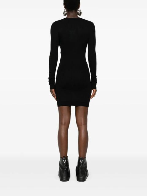 The Attico ribbed-knit mini dress - Black