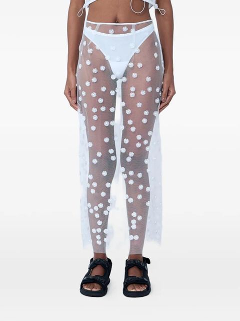 Cecilie Bahnsen floral-appliqué maxi skirt - White - zdjęcie produktu nr 1