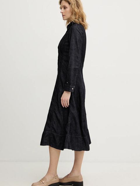 Tommy Hilfiger sukienka jeansowa kolor granatowy midi rozkloszowana WW0WW48520