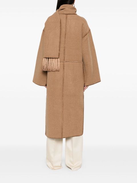 TOTEME embroidered scarf coat - Brown