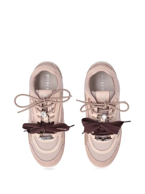 PINKO lace-up logo-lettering sneakers - Neutrals