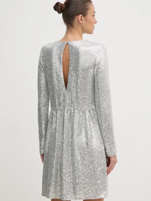 United Colors of Benetton sukienka kolor srebrny mini rozkloszowana 4RO6DV0AC