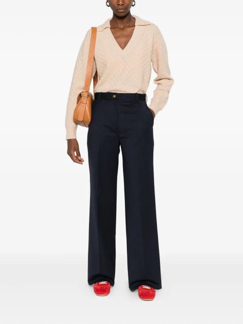 SANDRO pinstripe straight-leg trousers - Blue - zdjęcie produktu nr 2