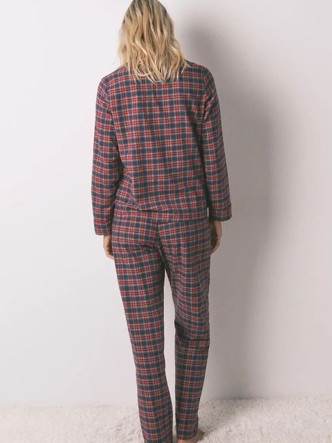 women'secret piżama bawełniana damska kolor granatowy bawełniana 3592476