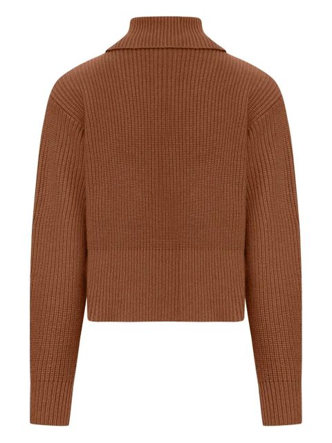 Max Mara ribbed wool zip-neck sweater - Brown - zdjęcie produktu nr 2