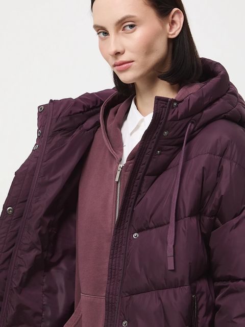 Medicine kurtka damska kolor bordowy zimowa oversize