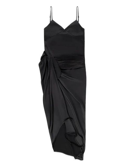 AREA Tuxedo V-neck midi dress - Black - zdjęcie produktu nr 1