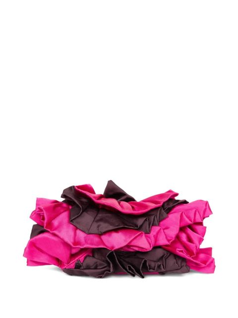 DRIES VAN NOTEN small ruffle satin clutch bag - Pink - zdjęcie produktu nr 1