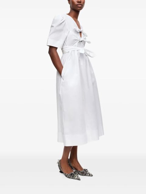 GANNI bow-detailing dress - White