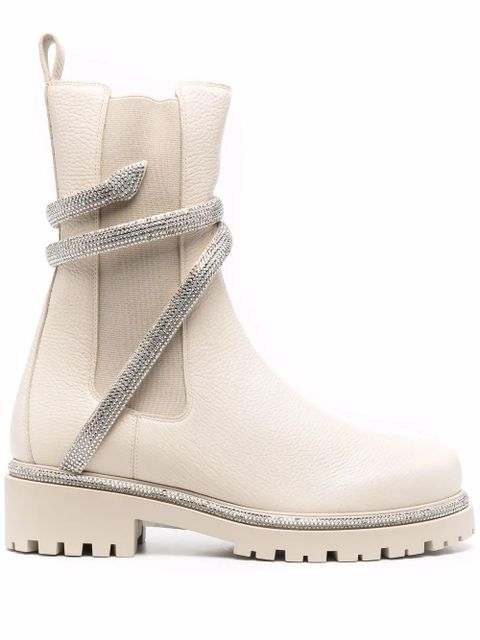 René Caovilla rhinestone snake boots - Neutrals - zdjęcie produktu nr 1