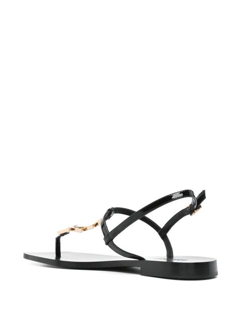 Versace V-chain sandals - Black