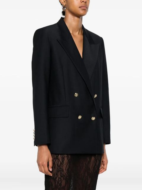 Maje double-breasted gold-button blazer - Blue