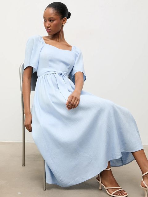 Answear.LAB sukienka z dodatkiem lnu - zdjęcie produktu nr 2