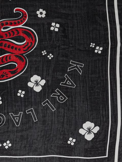 Karl Lagerfeld chusta damska kolor czarny wzorzysta A1W33154