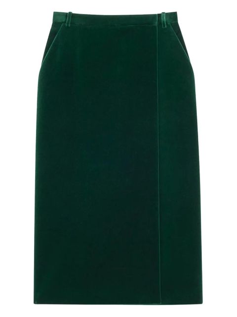 Saint Laurent velvet midi skirt - Green - zdjęcie produktu nr 1