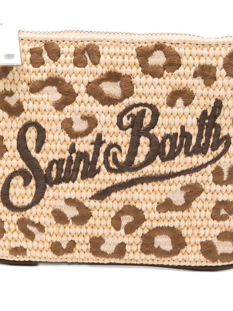 MC2 Saint Barth Parisienne leopard-print embroidered clutch bag - Neutrals - zdjęcie produktu nr 2