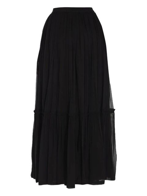 Saint Laurent ruffled midi skirt - Black - zdjęcie produktu nr 1