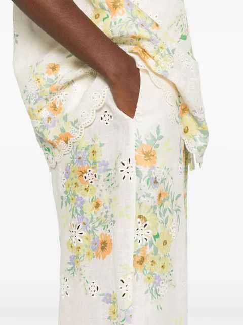 ALEMAIS floral-print wide-leg trousers - Neutrals