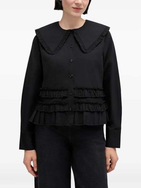 GANNI ruffled top - Black - zdjęcie produktu nr 2