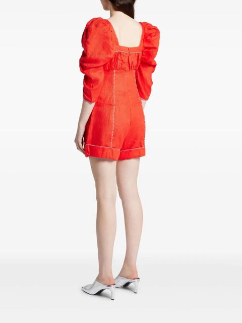 FARM Rio linen playsuit - Red