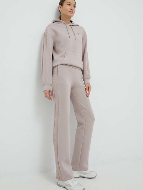 Guess bluza BRENDA damska kolor fioletowy z kapturem z aplikacją V2YQ18 K7UW2 - zdjęcie produktu nr 1