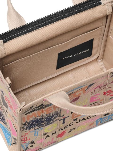 Marc Jacobs The Small Punk Scribble Canvas tote bag - Neutrals