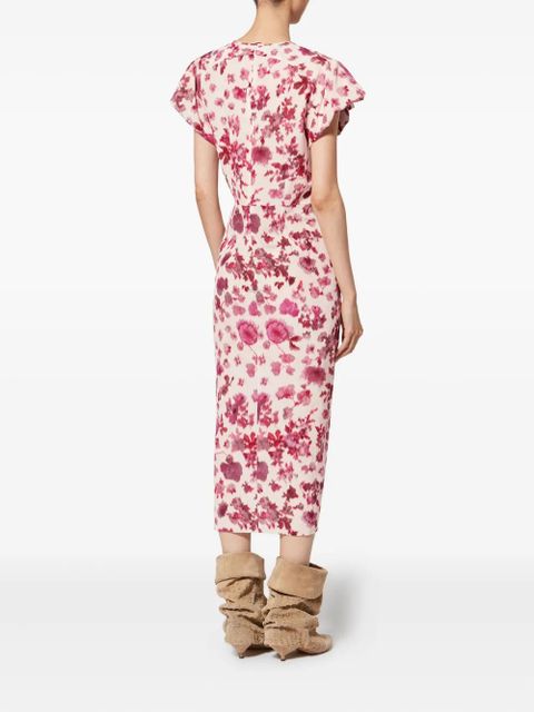 ISABEL MARANT Terenae ruffled floral dress - Neutrals - zdjęcie produktu nr 2